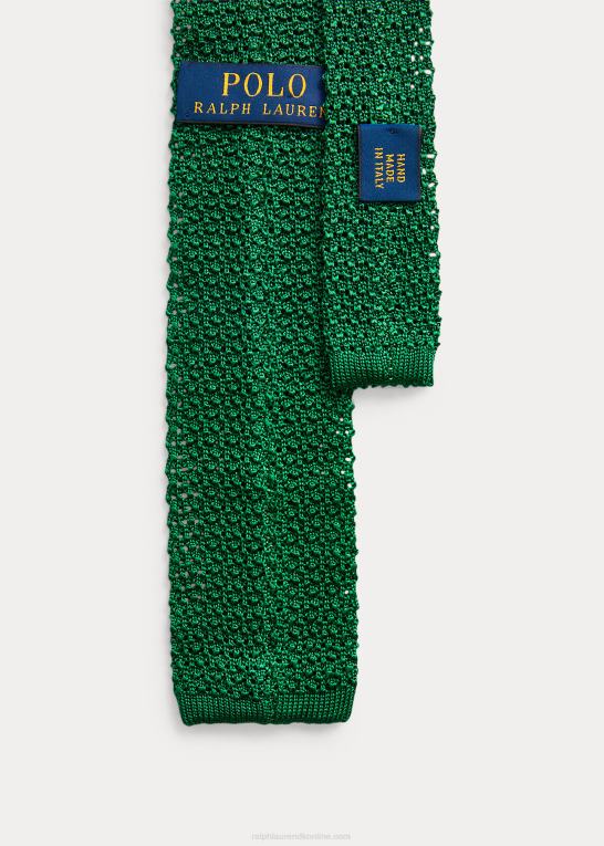 grøn Mænd Ralph Lauren strik silkeslips Z426B2246