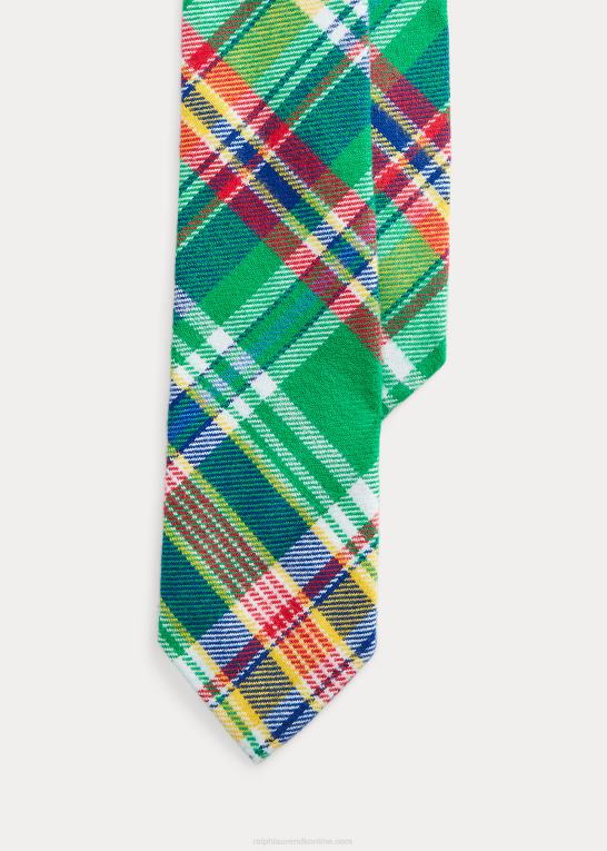 grøn/gul multi Mænd Ralph Lauren plaid flannel slips i bomuld Z426B2532