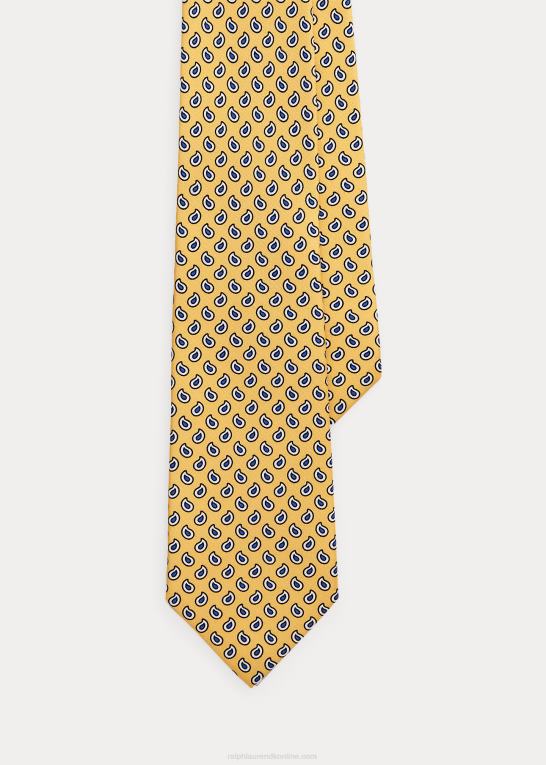 gul Mænd Ralph Lauren pænt silkeslips Z426B2417
