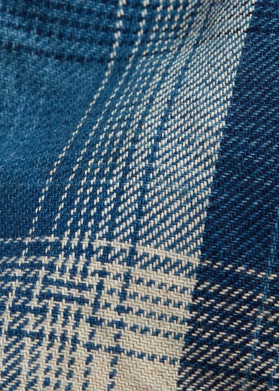 indigo/creme Mænd Ralph Lauren håndlavet plaid jaspe twill slips Z426B8836