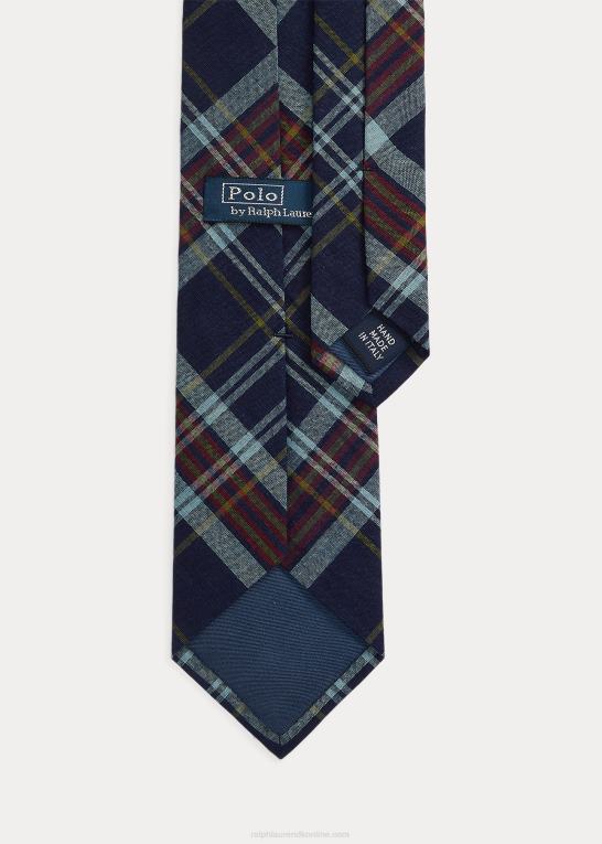 indigo/rød multi Mænd Ralph Lauren plaid bomuldsslips Z426B8751