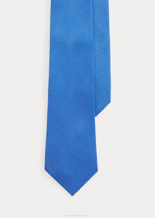 klassisk copenblå Mænd Ralph Lauren silke-hør twill slips Z426B8942