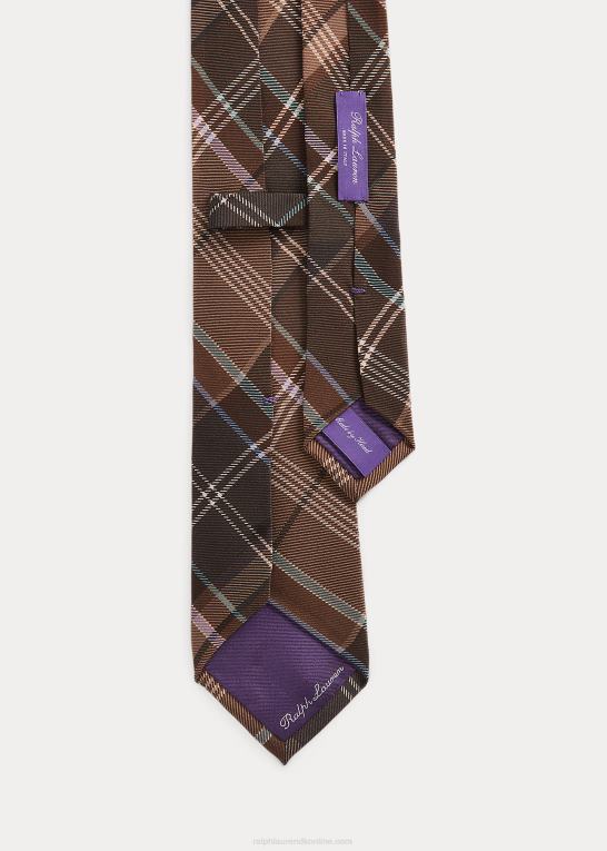 lysebrun multi Mænd Ralph Lauren crepeslips i silke med tartantryk Z426B8923