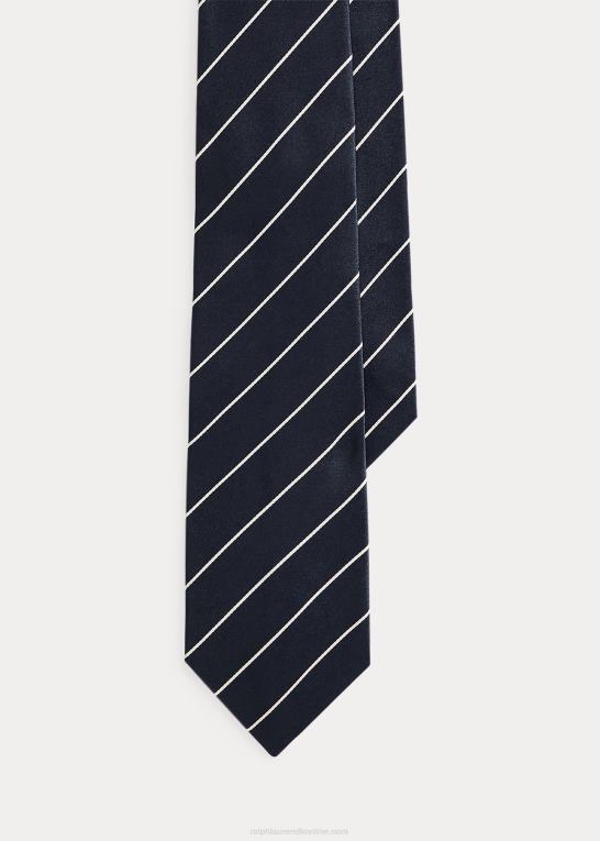 mørk flåde Mænd Ralph Lauren stribet silke satinslips Z426B9026