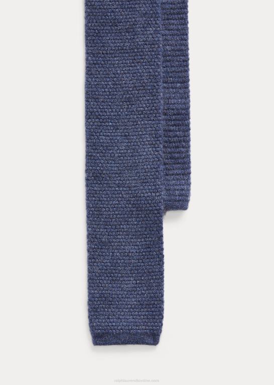 mørk nimes blå melange Mænd Ralph Lauren strikket kashmir slips Z426B8963