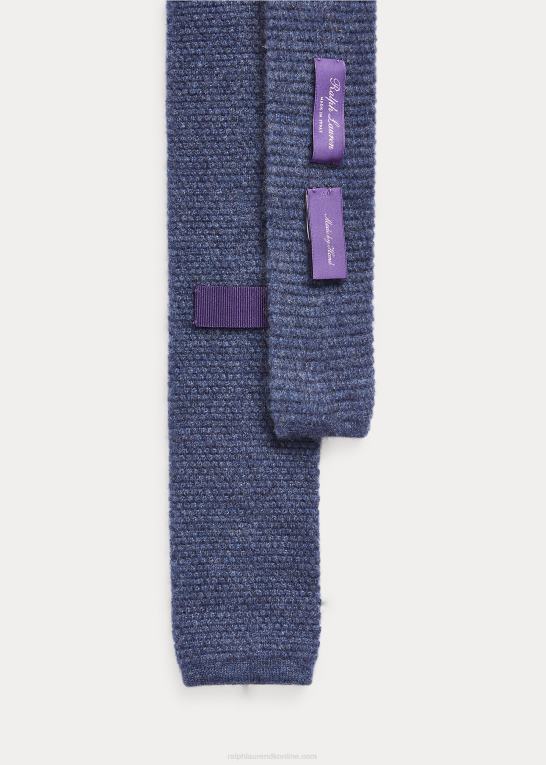 mørk nimes blå melange Mænd Ralph Lauren strikket kashmir slips Z426B8963