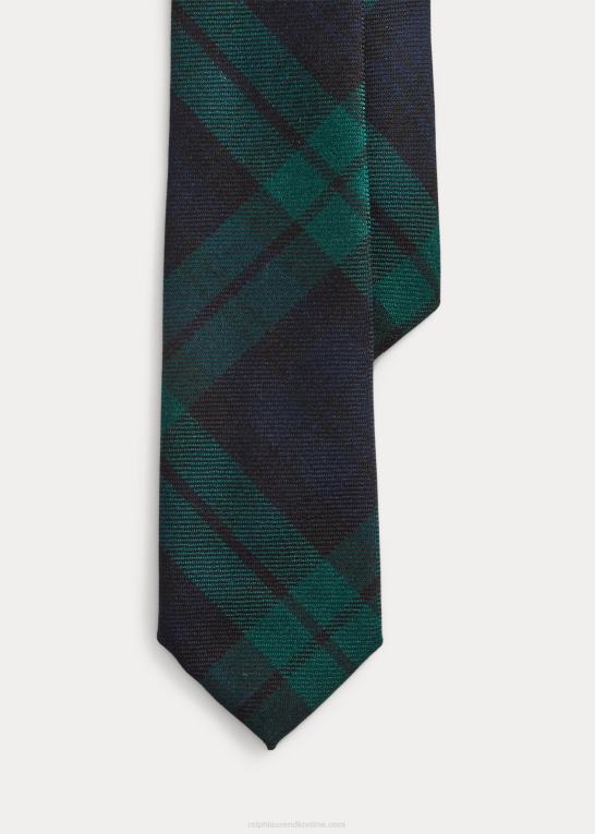 marineblå/grøn Mænd Ralph Lauren plaid silkeslips Z426B2276