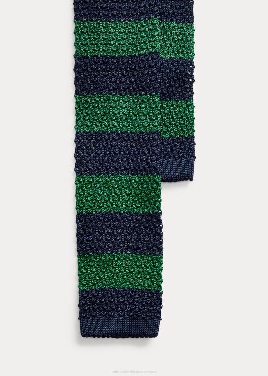 marineblå/grøn Mænd Ralph Lauren stribet silkeslips Z426B2264