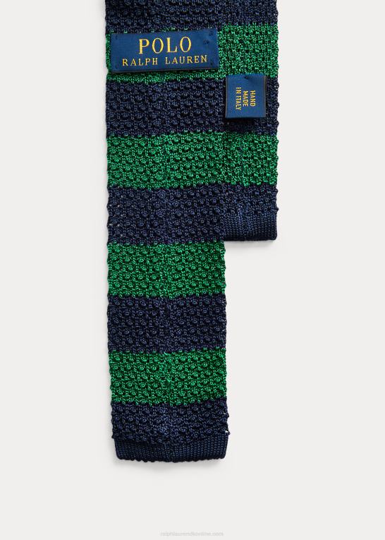 marineblå/grøn Mænd Ralph Lauren stribet silkeslips Z426B2264