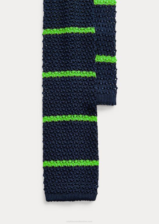 marineblå/grøn Mænd Ralph Lauren stribet silkeslips Z426B2282