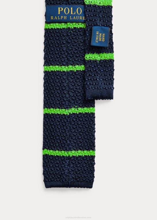 marineblå/grøn Mænd Ralph Lauren stribet silkeslips Z426B2282