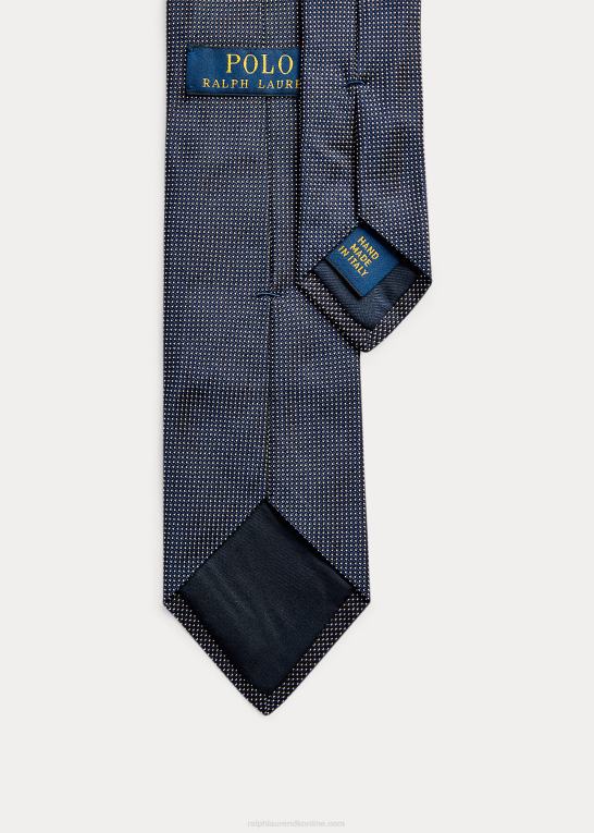 marineblå/hvid Mænd Ralph Lauren pin dot silke smalt slips Z426B2649
