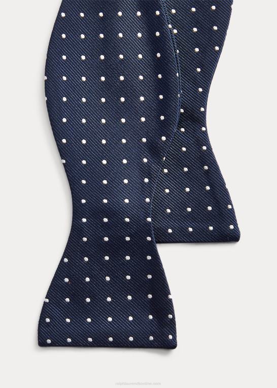 marineblå/hvid Mænd Ralph Lauren polkaprikket silke repp butterfly Z426B2287