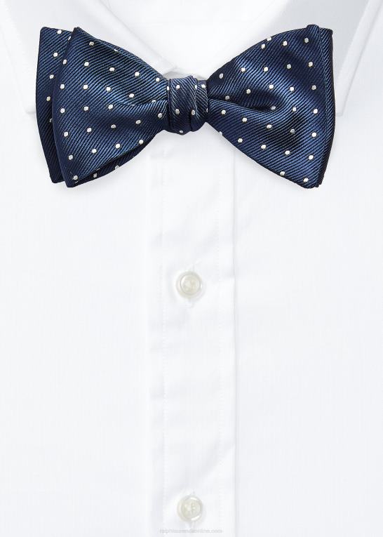marineblå/hvid Mænd Ralph Lauren polkaprikket silke repp butterfly Z426B2287