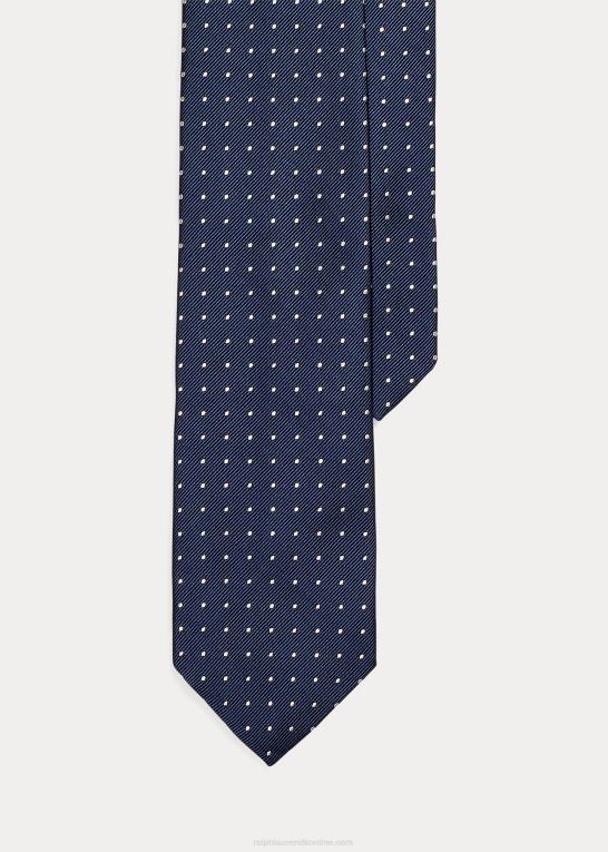 marineblå/hvid Mænd Ralph Lauren polkaprikket silkeslips Z426B2285