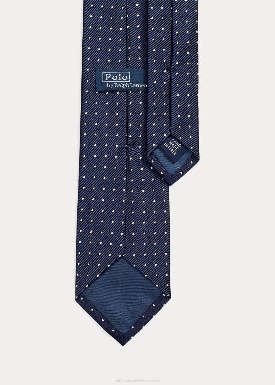 marineblå/hvid Mænd Ralph Lauren polkaprikket silkeslips Z426B2285