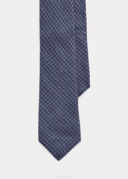 marineblå/støvblå Mænd Ralph Lauren kashmir-silke-slips med hundestød-tryk Z426B8959