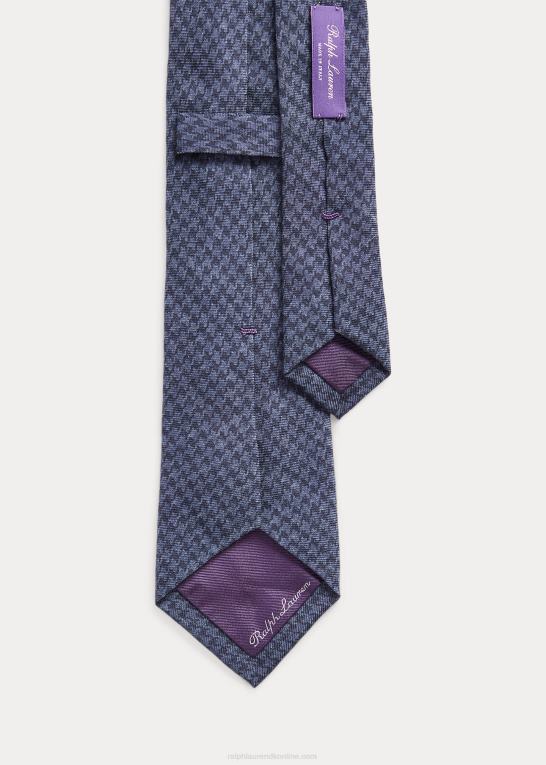 marineblå/støvblå Mænd Ralph Lauren kashmir-silke-slips med hundestød-tryk Z426B8959