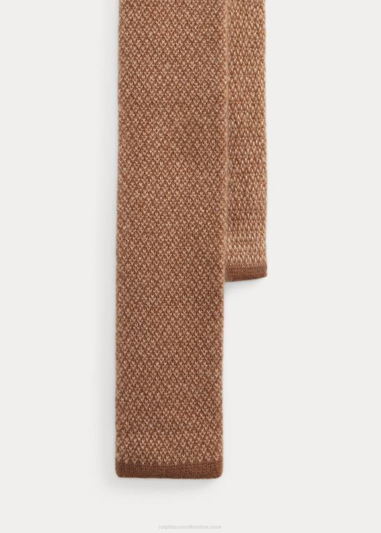 mokka/kamel Mænd Ralph Lauren birdseye diamantstrikket kashmirslips Z426B8933