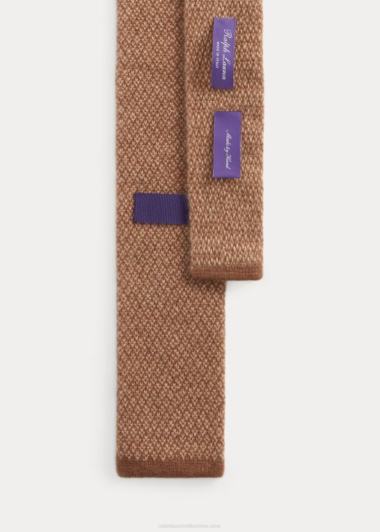 mokka/kamel Mænd Ralph Lauren birdseye diamantstrikket kashmirslips Z426B8933
