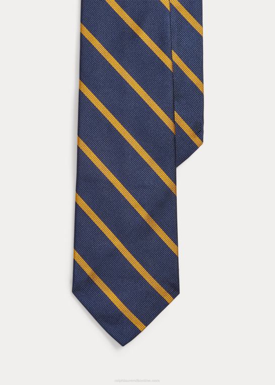 navy/guld Mænd Ralph Lauren stribet silke repp slips Z426B2271