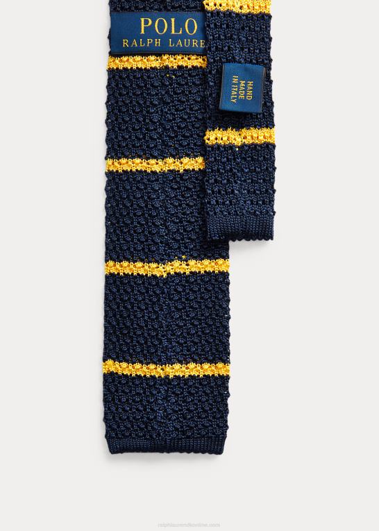 navy/guld Mænd Ralph Lauren stribet silkeslips Z426B2281