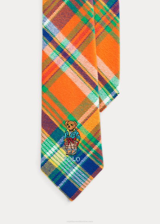 orange/kongelig multi Mænd Ralph Lauren polobjørn plaid flannelslips Z426B2519