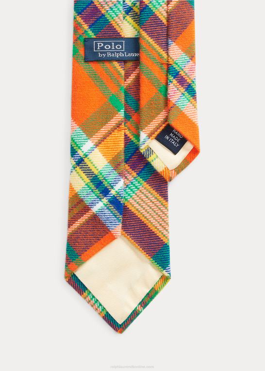orange/kongelig multi Mænd Ralph Lauren polobjørn plaid flannelslips Z426B2519