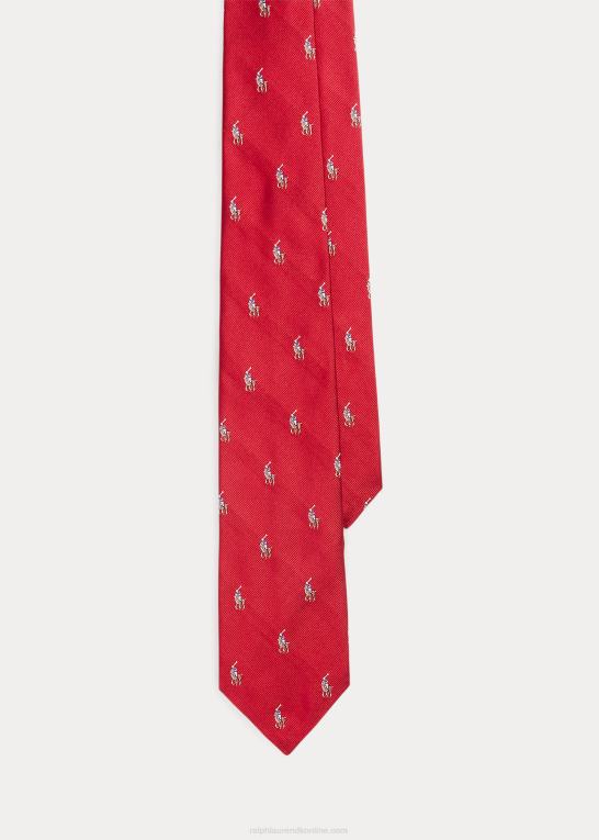 rød Mænd Ralph Lauren polo pony silkeslips Z426B2415