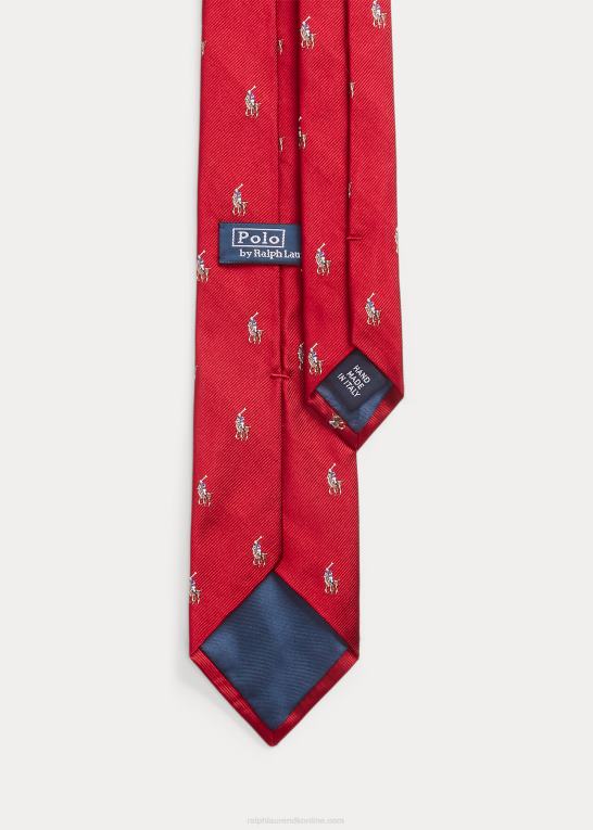 rød Mænd Ralph Lauren polo pony silkeslips Z426B2415