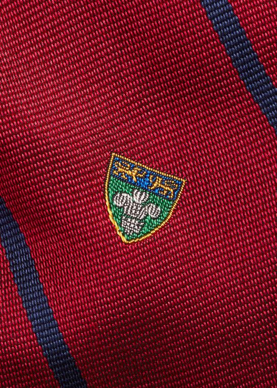 rød Mænd Ralph Lauren stribet silke klub slips Z426B2269
