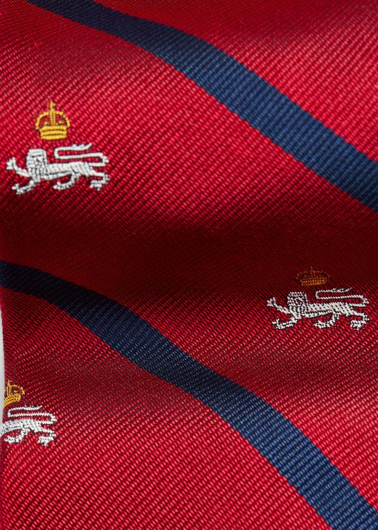 rød Mænd Ralph Lauren stribet silke klub slips Z426B2275