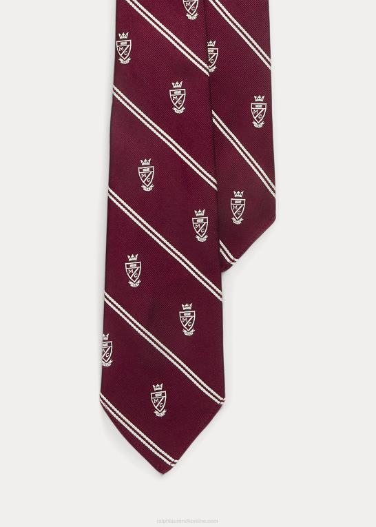 rødbrun/hvid Mænd Ralph Lauren morehouse indsamling klub slips Z426B2634