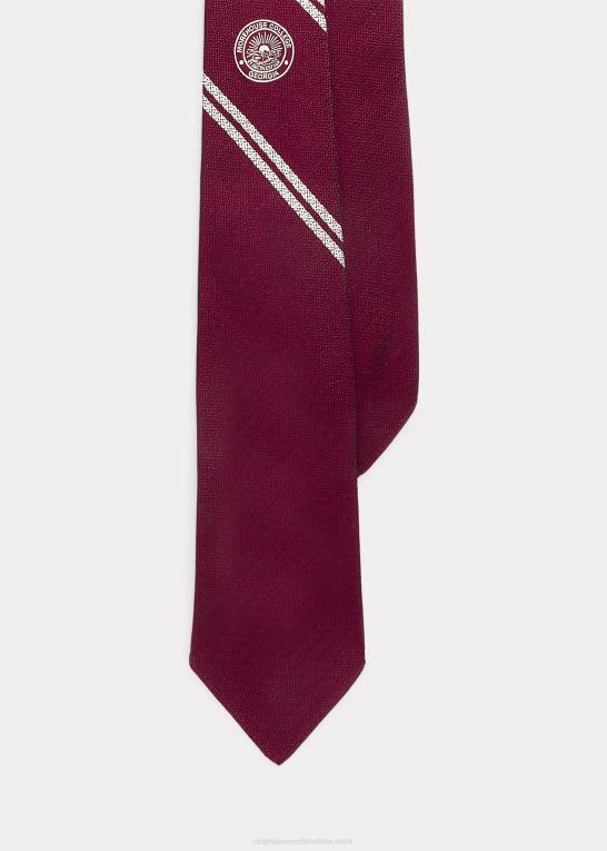 rødbrun/hvid Mænd Ralph Lauren morehouse samling våbenskjoldslips Z426B2641
