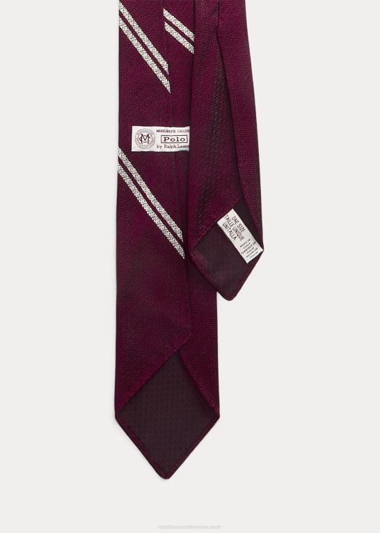 rødbrun/hvid Mænd Ralph Lauren morehouse samling våbenskjoldslips Z426B2641