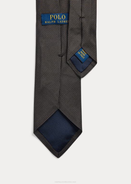 sort hvid Mænd Ralph Lauren pin dot silke smalt slips Z426B2651