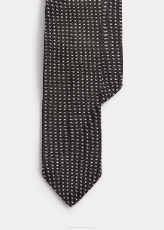 sort hvid Mænd Ralph Lauren pin prik silkeslips Z426B2274