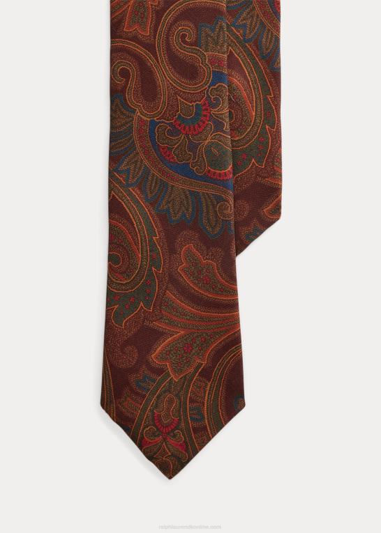 vin Mænd Ralph Lauren smalt paisley silke slips Z426B2761