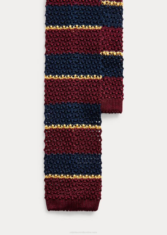 vin/marine/guld Mænd Ralph Lauren stribet silkeslips Z426B2283