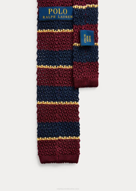 vin/marine/guld Mænd Ralph Lauren stribet silkeslips Z426B2283