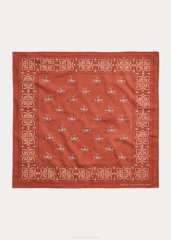 falmet rød/sort/creme Mænd Ralph Lauren western bomuldsbandana Z426B2232