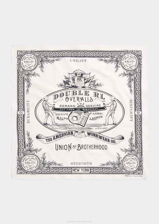 hvid sort Mænd Ralph Lauren grafisk bandana i bomuld Z426B5484