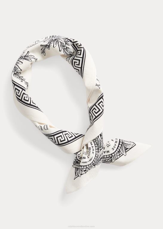 hvid sort Mænd Ralph Lauren grafisk bandana i bomuld Z426B5484