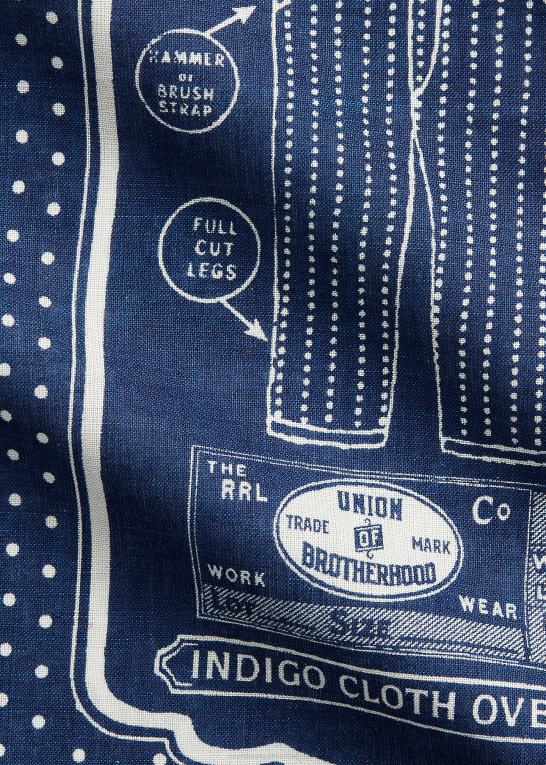 indigo/creme Mænd Ralph Lauren overordnet grafisk bomuldsbandana Z426B5488