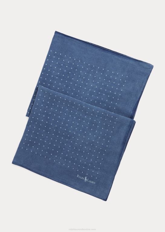 indigoprik Mænd Ralph Lauren polkaprikket bomuldsbandana Z426B2469