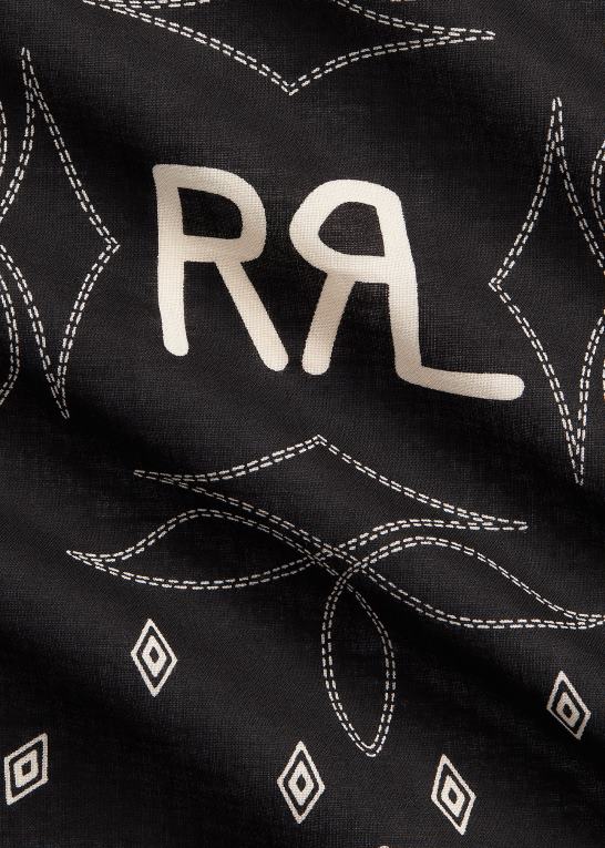 sort/creme Mænd Ralph Lauren bomuldsbandana med logo Z426B8860