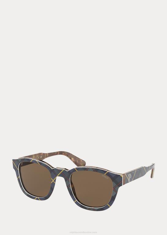 Brun Mænd Ralph Lauren Tartan kollegiale solbriller Z426B2781