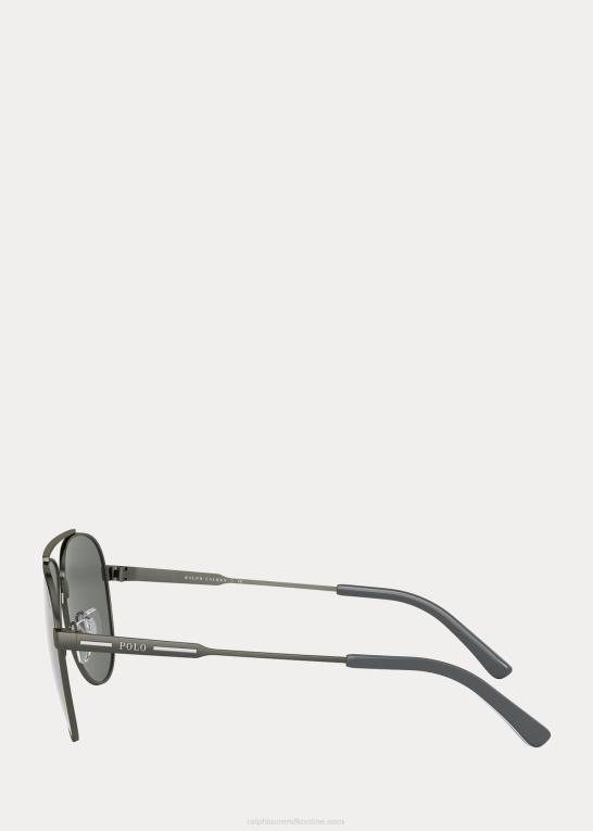 sølv spejl Mænd Ralph Lauren stribede pilotsolbriller Z426B2782