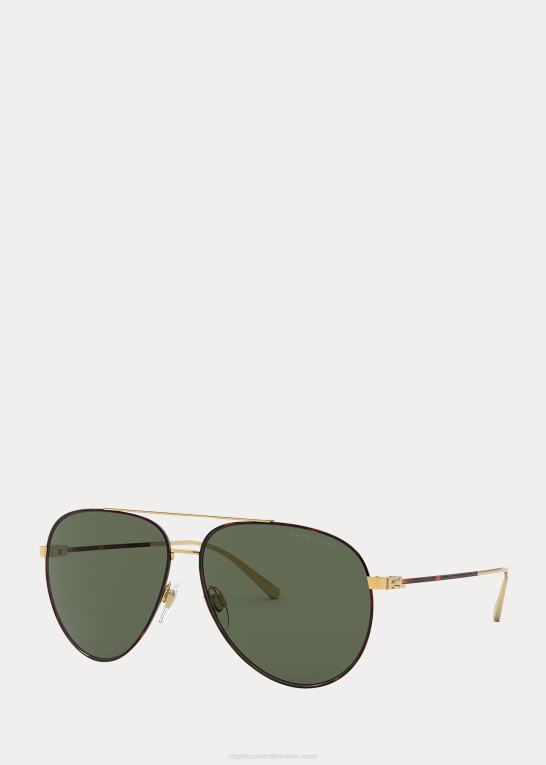 skinnende guld Mænd Ralph Lauren city ​​pilot solbriller Z426B2668