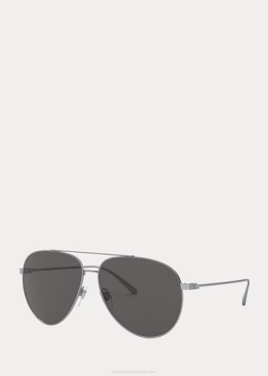 skinnende gunmetal Mænd Ralph Lauren city ​​pilot solbriller Z426B2669